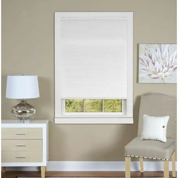 Honeycomb White Cordless Top Down Bottom Up, Polyester Light Filtering  35"x 64" - Picture 2 of 3